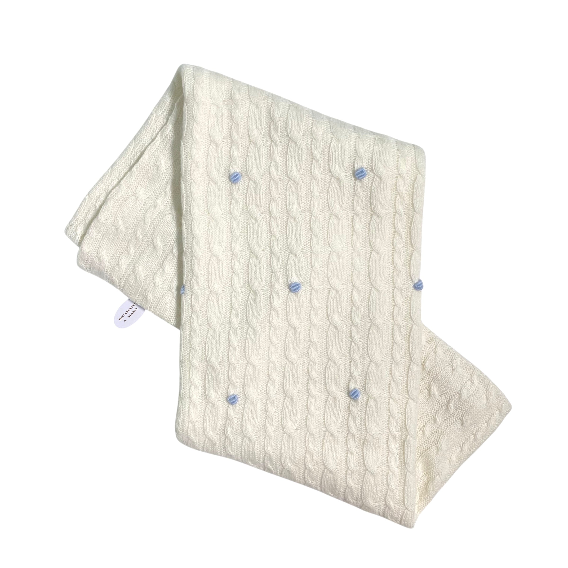 Coperta In Misto Lana Con Ricami Neonato TETO E TATTA CO8150