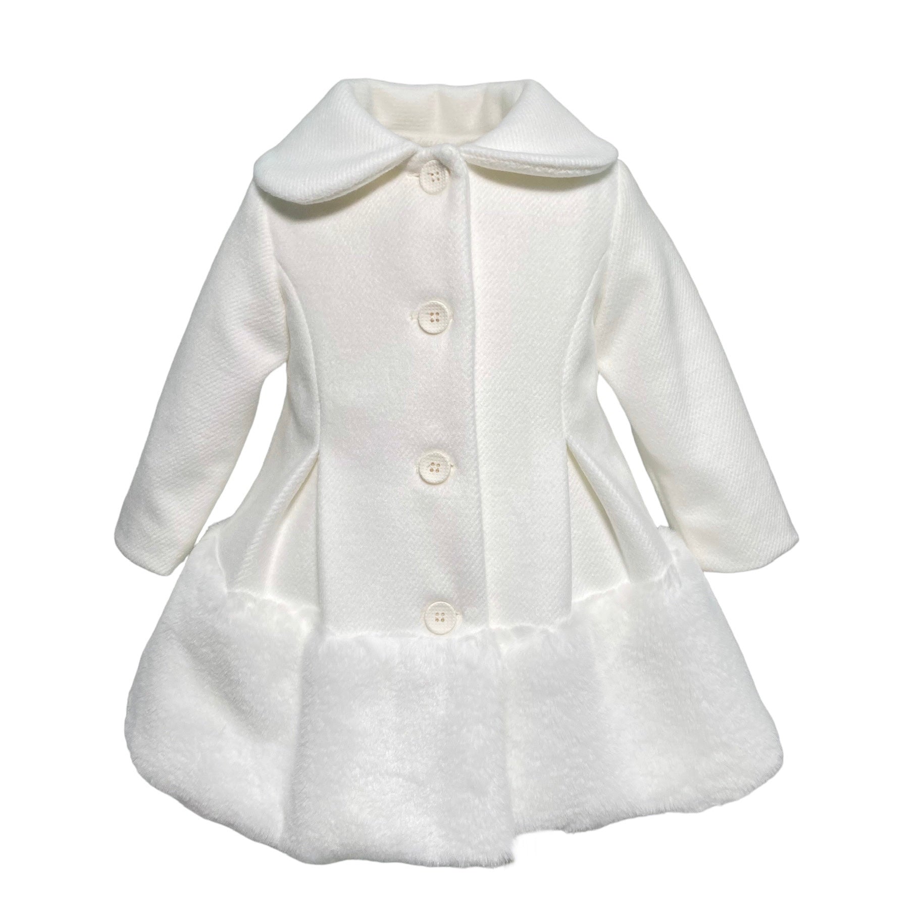 Cappotto Svasato In Panno Ed Ecopelliccia Con Collo Tondo Bambina ISAB