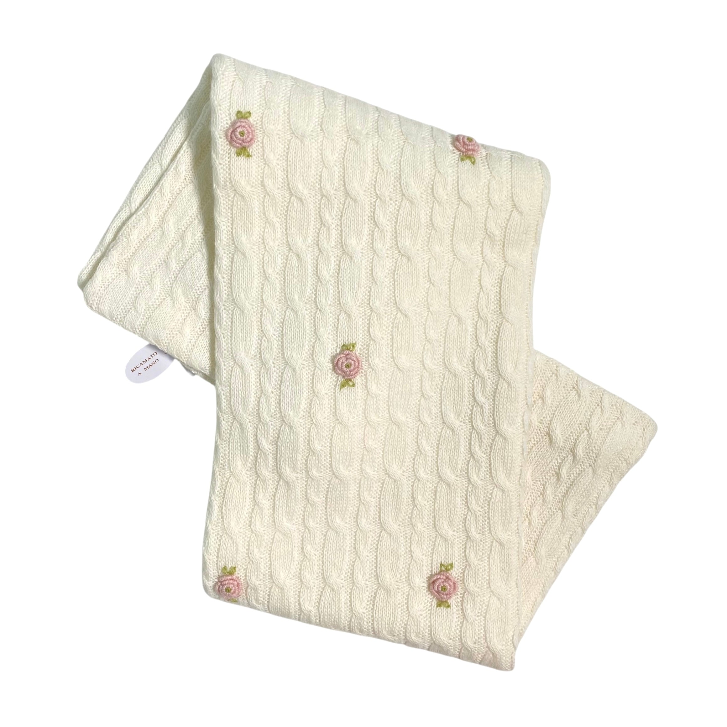 Coperta In Misto Lana Con Ricami Neonata TETO E TATTA CO8000