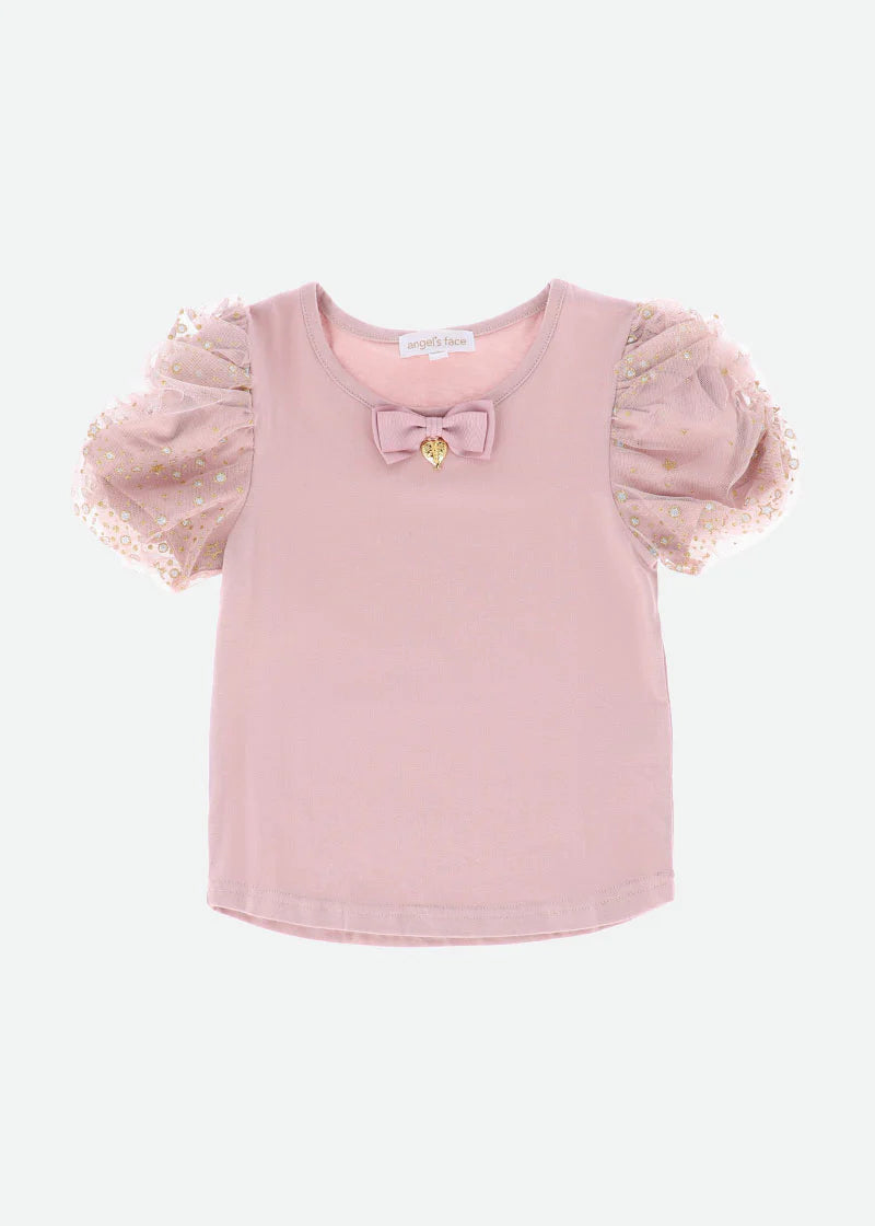 T-Shirt Mezza Manica Con Maniche In Tulle Bambina ANGEL'S FACE MANILLA