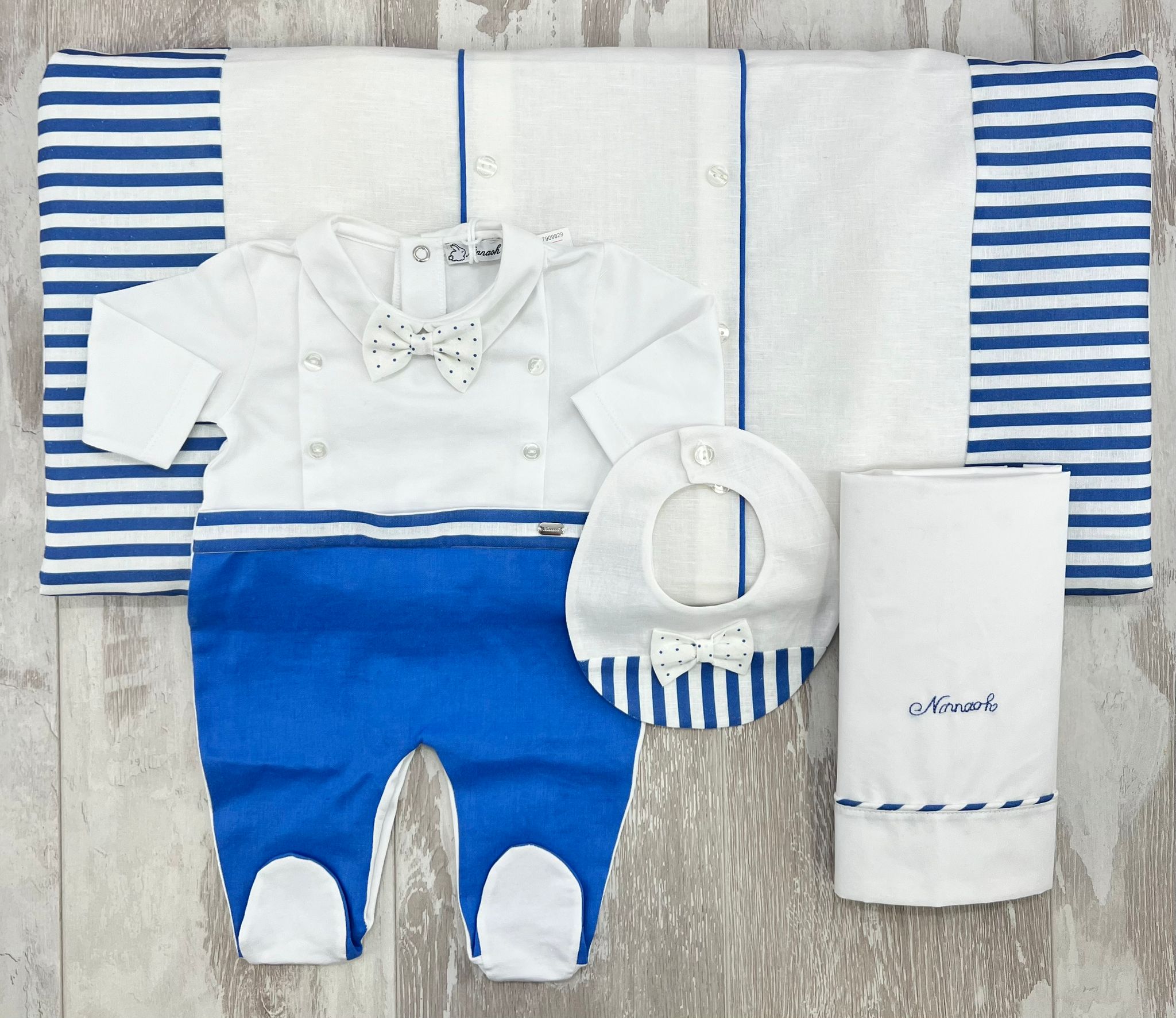 Corredino Nascita In Cotone E Lino Neonato NINNAOH CORDMARINARETTO