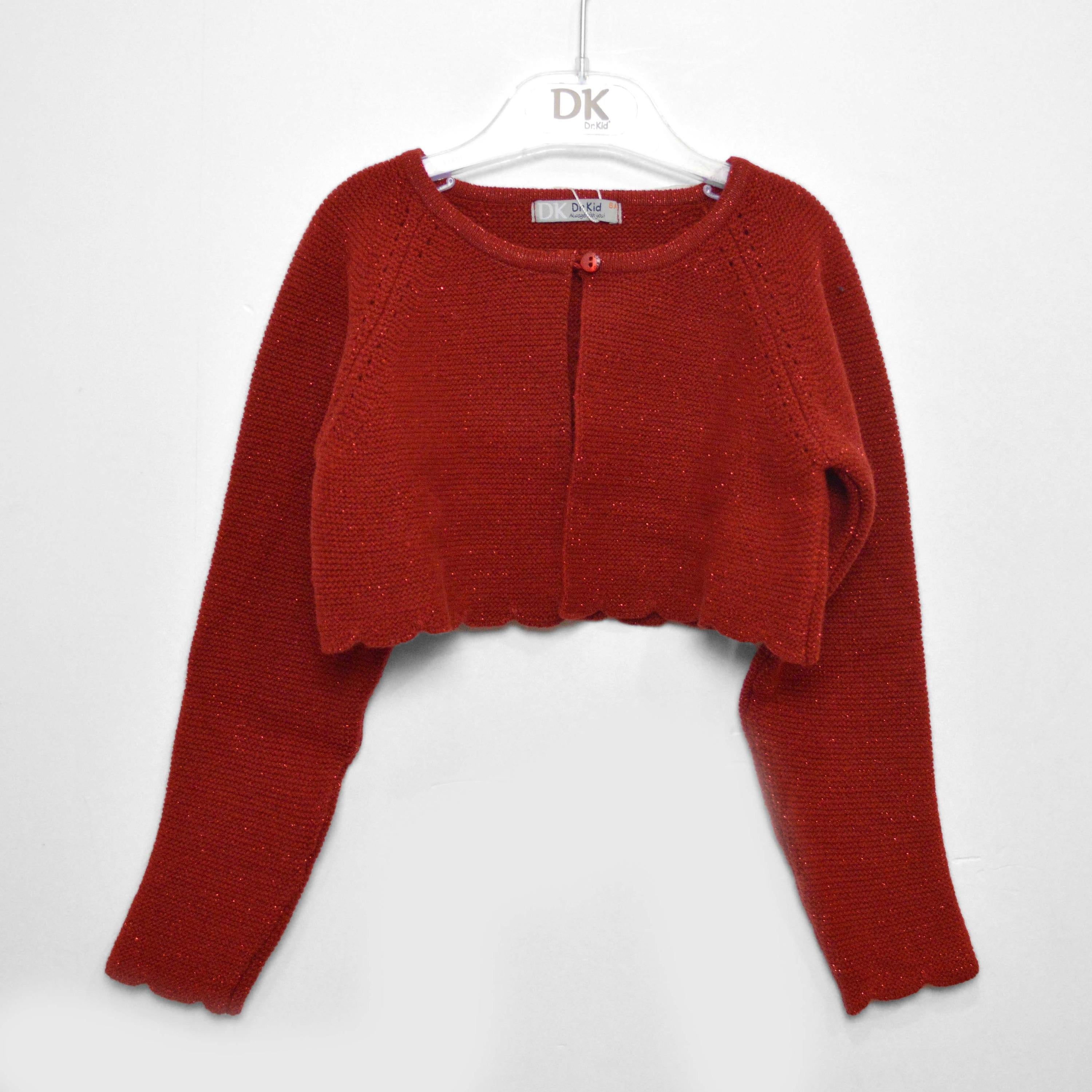 Coprispalle Bordeaux in Misto Lana Laminato in Rosso Per Bambina