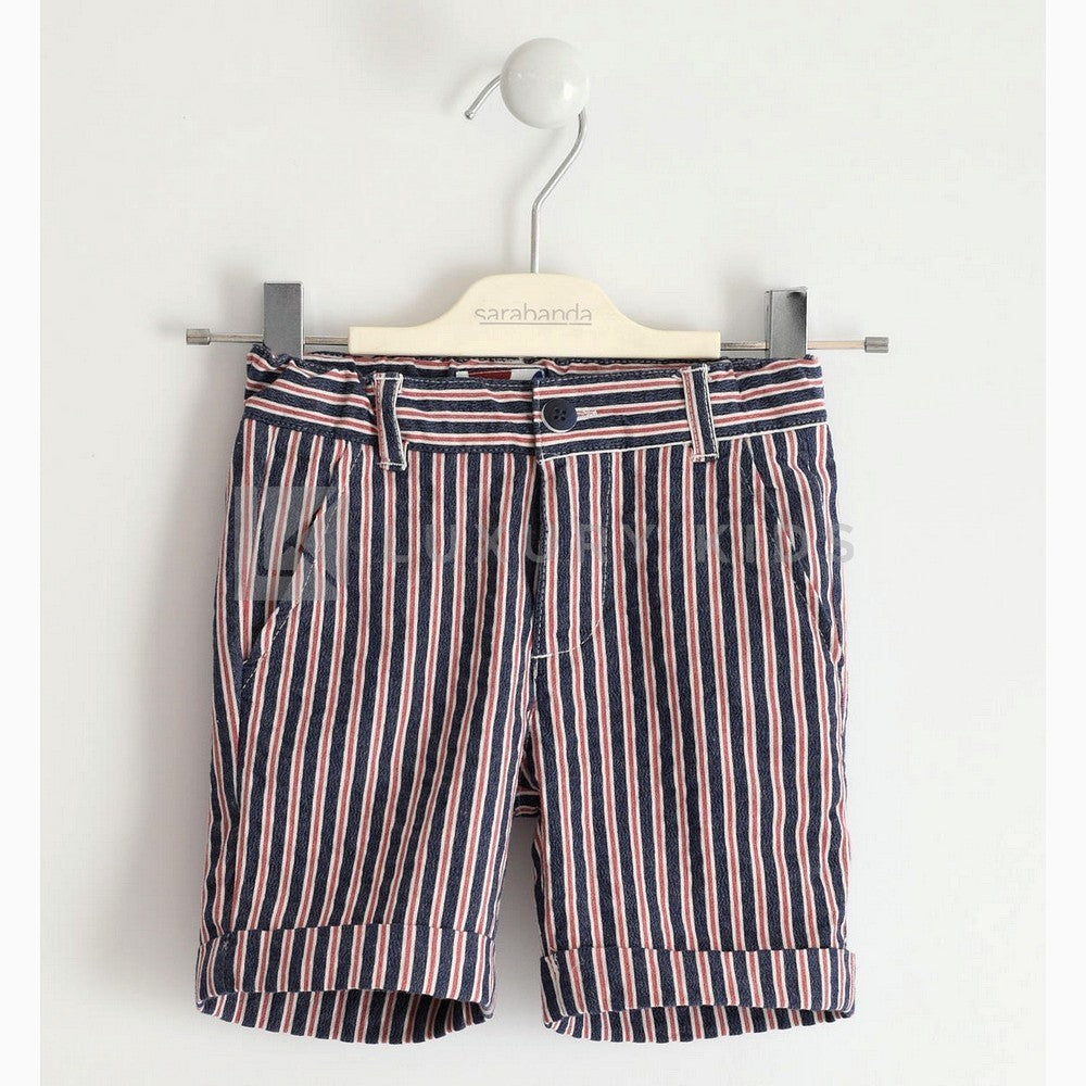 Short pants in striped stretch Cotton Baby Sarabanda J538 L