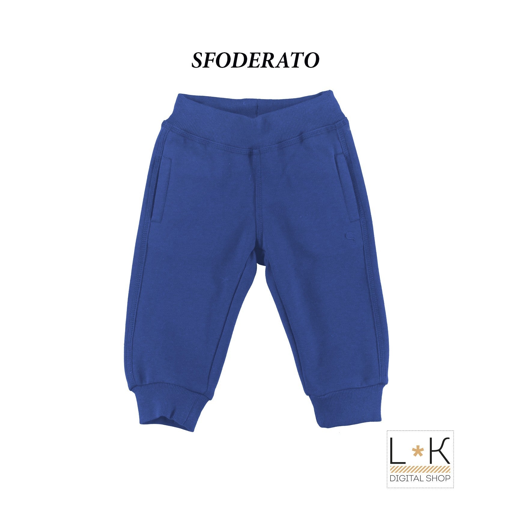 Pantalone Tuta in Caldo Cotone Bambino Blu Elettrico Sarabanda N811 - SARABANDA - LuxuryKids