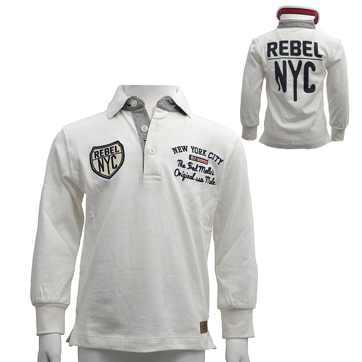 Baby Boy Cream Cotton Warm Polo Shirt Fred Mello 12663 Luxurykids