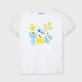 T-Shirt Mezza Manica Bianca Con Stampa Bambina MAYORAL 3001 - MAYORAL - LuxuryKids