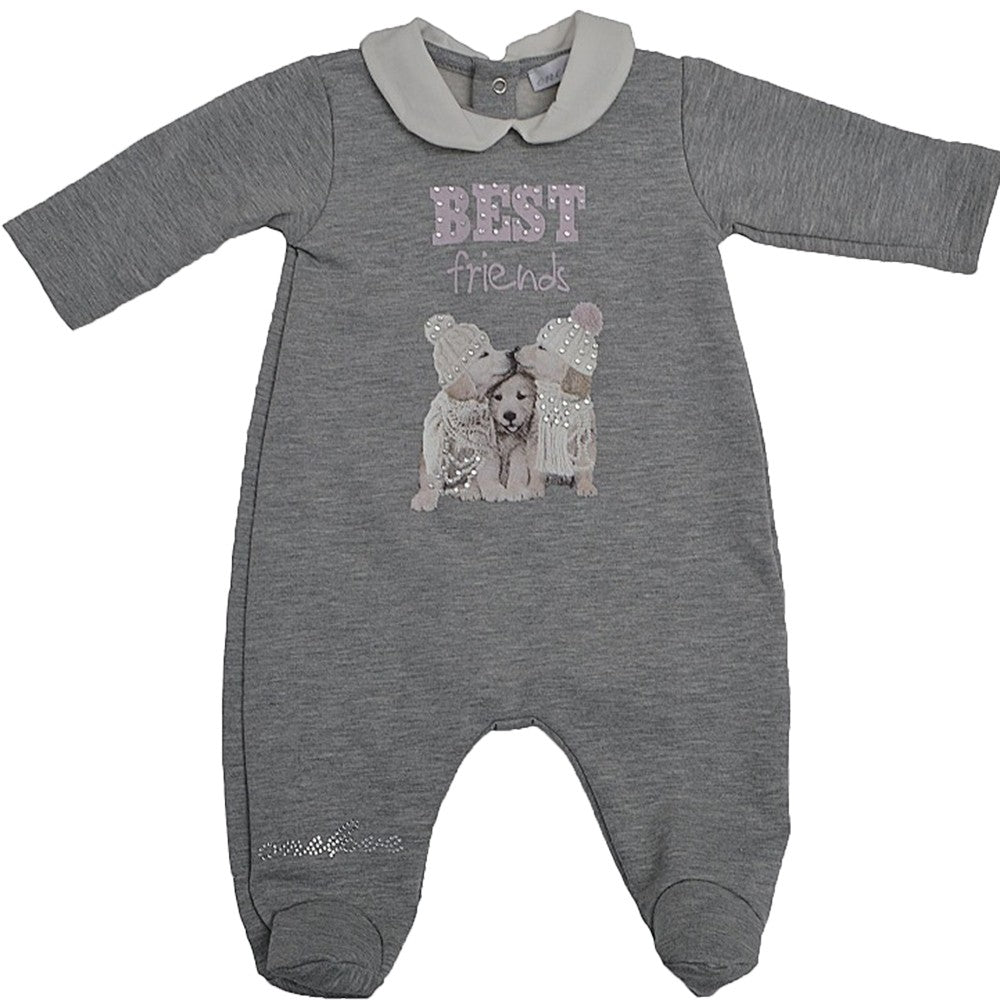 Whole Suit in Warm Gray Cotton Baby Girl One Love 304F201 Lux
