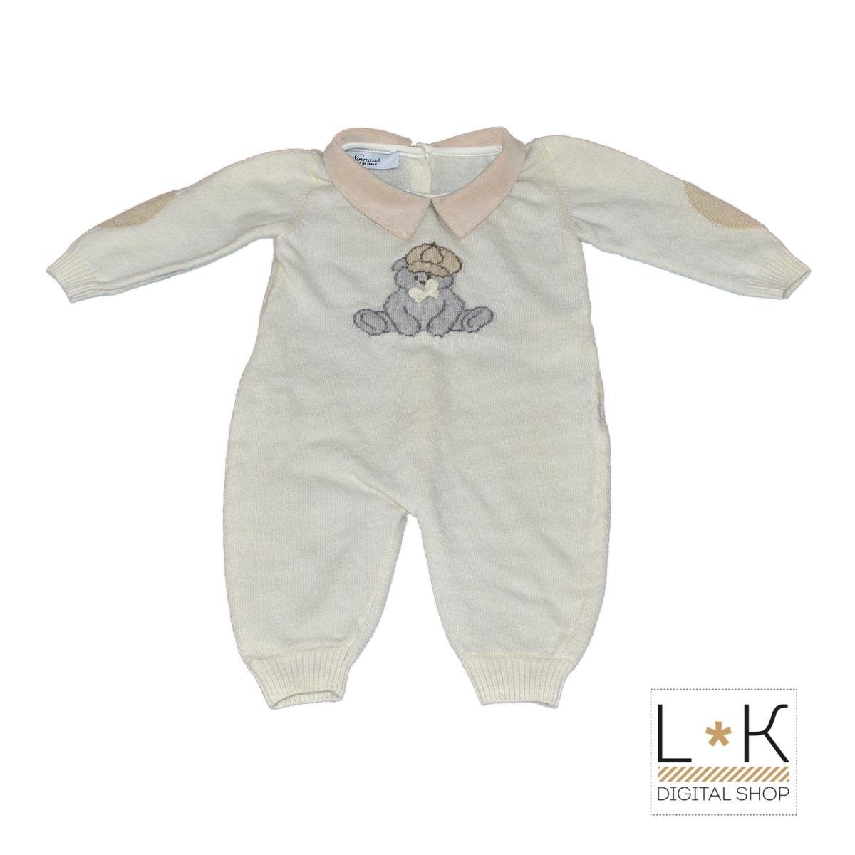 Ninnaoh I14203TL Newborn Cream Wool Whole Suit Luxurykids