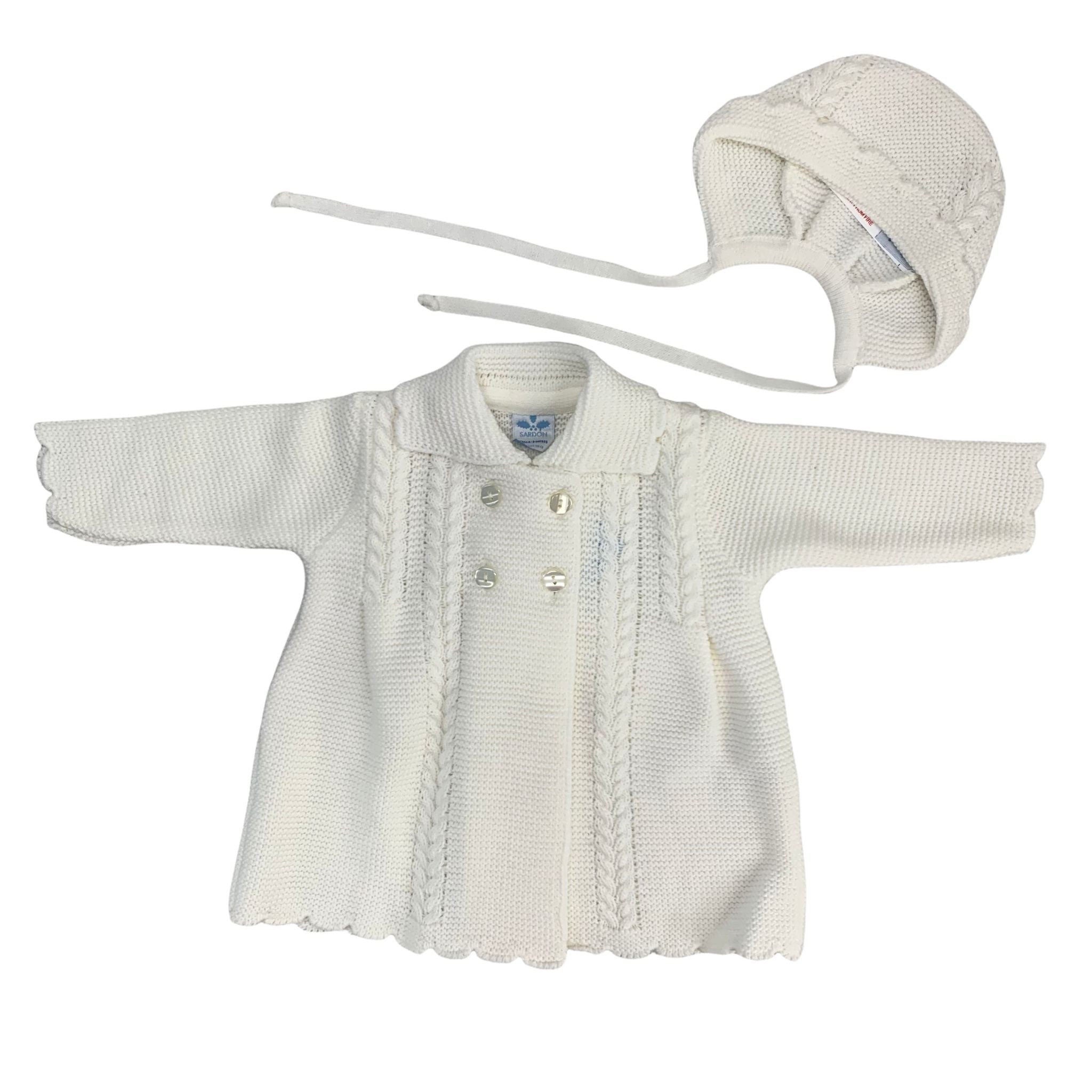 Coat With Hat In Warm Cream Cotton SARDON MA255 Luxurykids