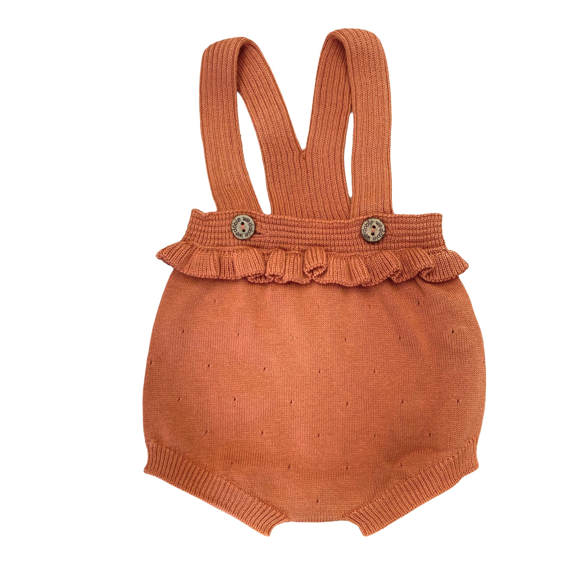 Terracotta Wire Dungarees With Ruffles Newborn WEDOBLE 09305A Lu