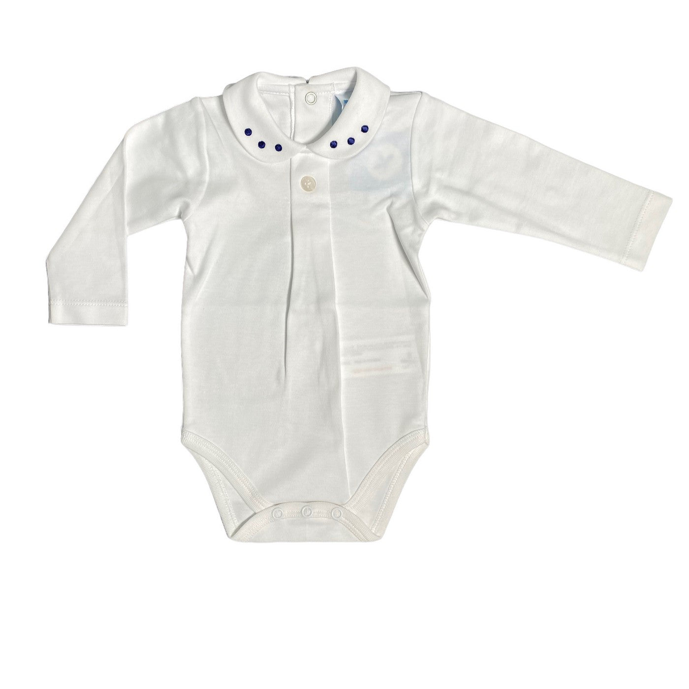 Body In Warm Cotton With Embroidered Neck White Newborn SARDON