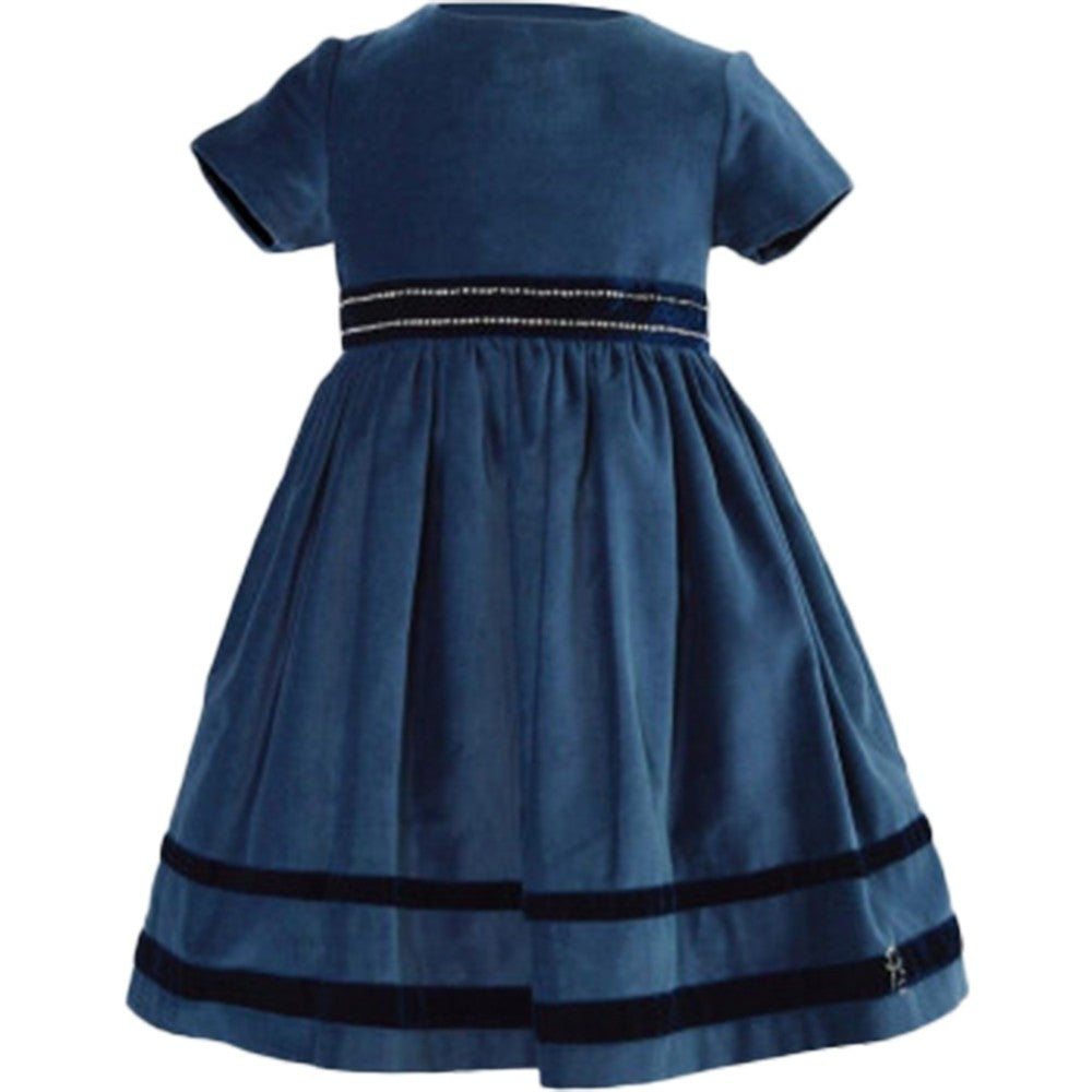 Elegant Velvet Dress Little Girl Blue Little Hope PS16030 Lu