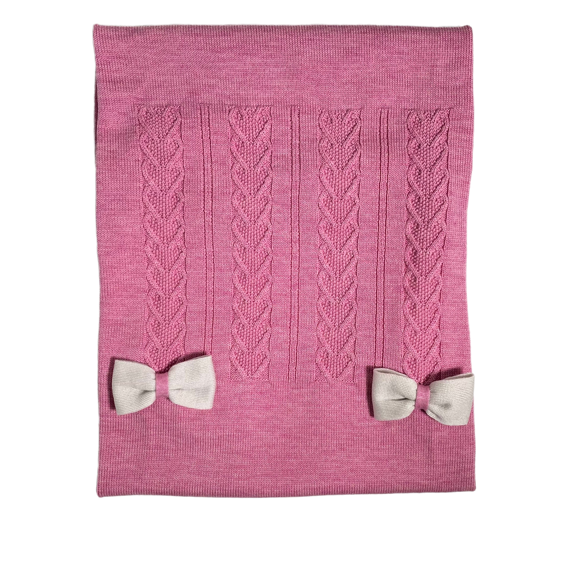 Coperta In Pura Lana 100% Rosa Neonata I DELFI 1573