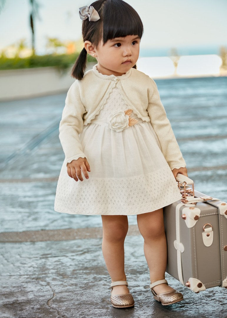Abito per neonata in pizzo e cotone 1945 MAYORAL1