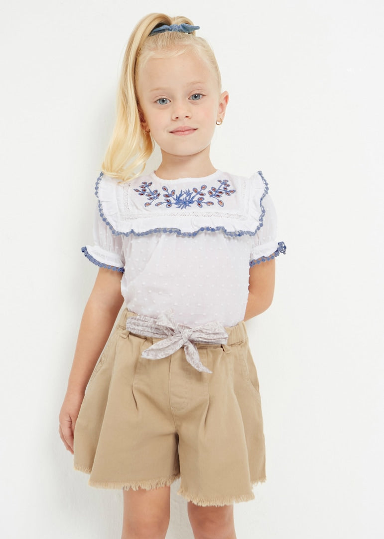 Shorts Con Cintura Stampata In Cotone Sostenibile Bambina MAYORAL 3209