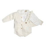 Completo Elegante Con Pagliaccetto In Lana E Cashmire Neonata WEDOBLE I2300916A