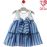 Abito Smanicato A Balze Bambina DEL SUR 0563
