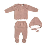 Tutina Spezzata Con Cuffia In Tessuto Anallergico Neonata BABY FASHION 520.2T