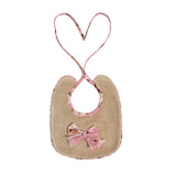 Baby Girl Beige Chenille Bib LA SARTORIA DEI PICCOLI LB203