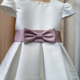 Abito Elegante Mezza Manica In Mikado Con Fascia Bambina MIMILU' 1648