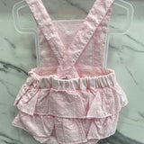Dungarees In Plumetis Baby Girl Pink Dr Kid DK147