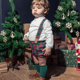 Completo Con Salopette E Camicia Scozzese Neonato CALAMARO 11246