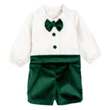 Completo Bermuda in velluto con Camicia  Neonato  CALAMARO 11452