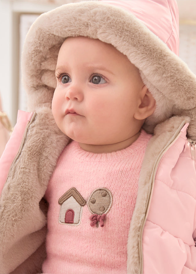 Giaccone Corto Reversibile Bambina Mayoral - Colore Oro Rosa, Per Autunno-inverno