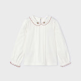 Blusa Con Colletto Ricamata In Caldo Cotone Bambina MAYORAL 4116