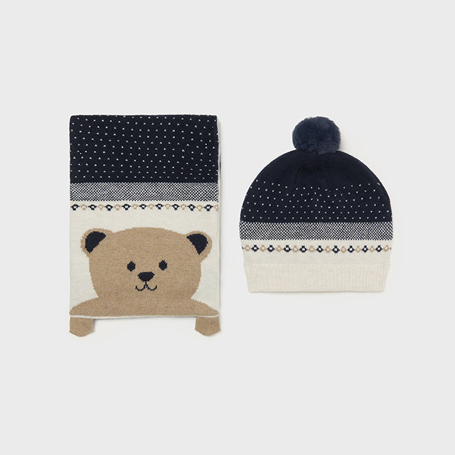 Completo Cappello E Sciarpa Con Orso Neonato MAYORAL 10767