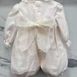 Elegant Baptismal Romper in Silk Newborn / PICCOLA GIUGGIOLA DORA