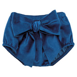 Culotte In Velluto Liscio con Fiocco Neonata CALAMARO 16094