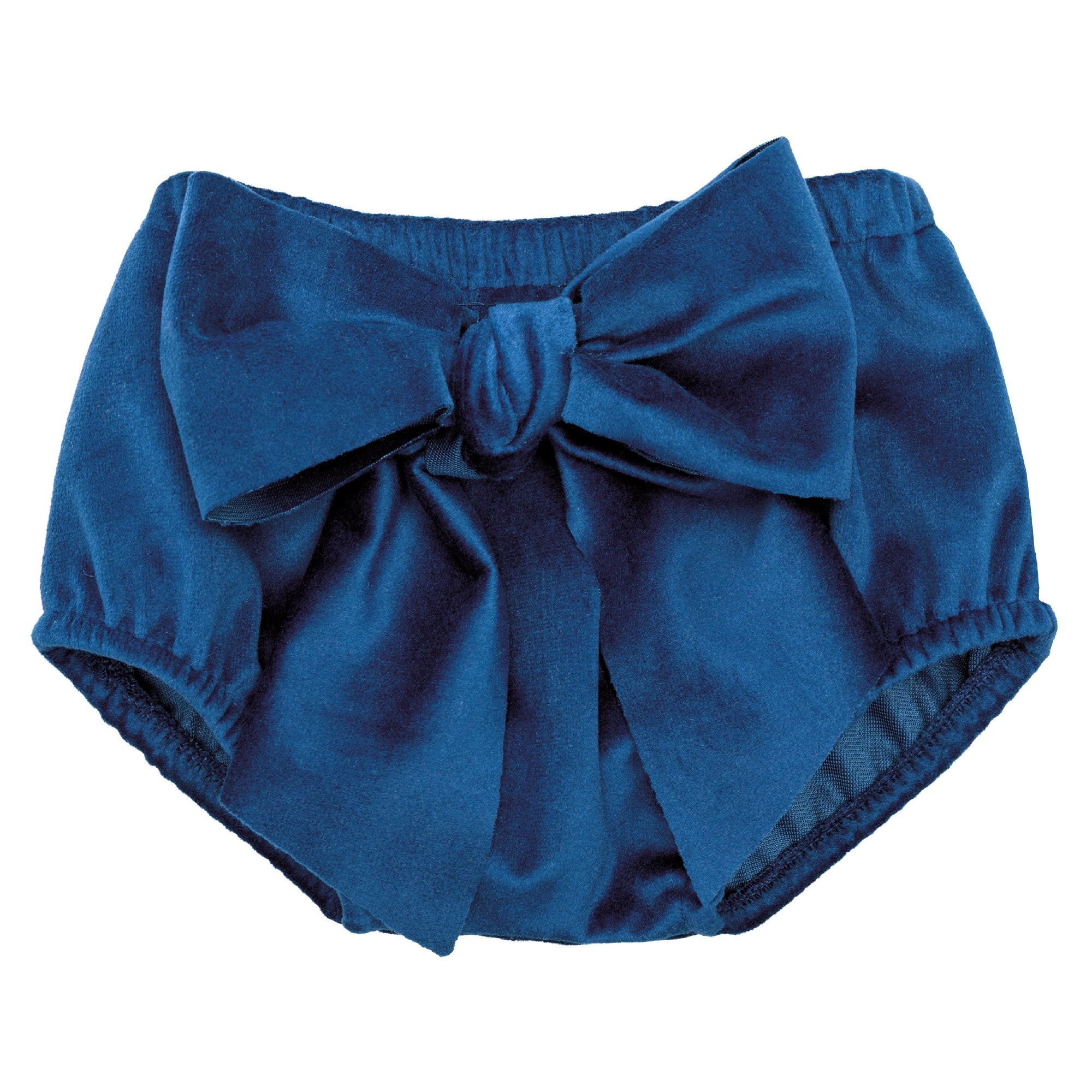 Culotte In Velluto Liscio con Fiocco Neonata CALAMARO 16094