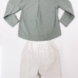 White-Green Newborn Shirt And Bermuda Shorts DEL SUR 1247