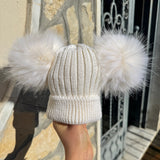 Cappello In Misto Lana Con Doppio Pom Pon Ecologico Bambino/a FURFANTE CT2103EA2