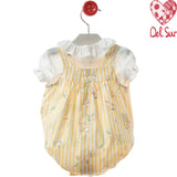 Pagliaccetto Stampato In Cotone Con Camicia Neonata DEL SUR 1830