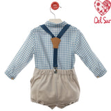 Completo Bermuda E Camicia Con Bretelle Neonato DEL SUR 1877