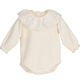 Body Manica Lunga Con Collo Rouche In Caldo Cotone Neonata CALAMARO 19129