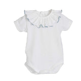 Body Mezza Manica In Cotone Con Collo Rouche Neonata CALAMARO 19131