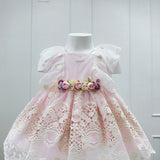 Abito Elegante Smanicato In Pizzo Bambina MIMOSA MIA FLOR