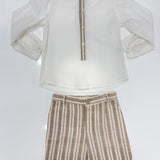 Anzug mit Bermudashorts und weiß-beige gestreiftem Hemd Kind DEL SUR 1246