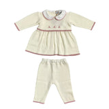 Tutina Spezzata In Misto Lana Con Ricami Neonata BEBE' MARGO' B012T