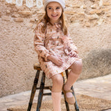 Abito Manica Lunga In Caldo Cotone Stampato Neonata CALAMARO 21305