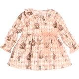 Abito Manica Lunga In Caldo Cotone Stampato Neonata CALAMARO 21305