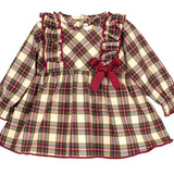 Abito Elegante Scozzese In Caldo Cotone Neonata CALAMARO 21312