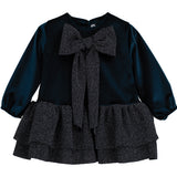 Abito Manica Lunga In Velluto Neonata CALAMARO 21318