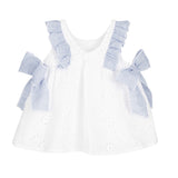 Abito Smanicato In Pizzo San Gallo Bambina CALAMARO 21329