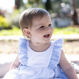 Abito Smanicato In Pizzo San Gallo Bambina CALAMARO 21329