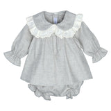 Abito Manica Lunga Con Culotte Neonata Grigio CALAMARO 22134