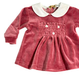 Tutina Spezzata In Ciniglia Ricamata Neonata BEBE' MARGO' B042TS